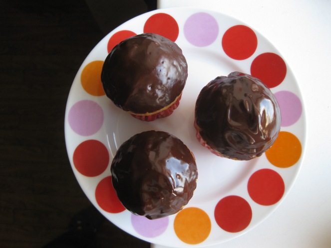Chocolate Glazed Donut Muffins